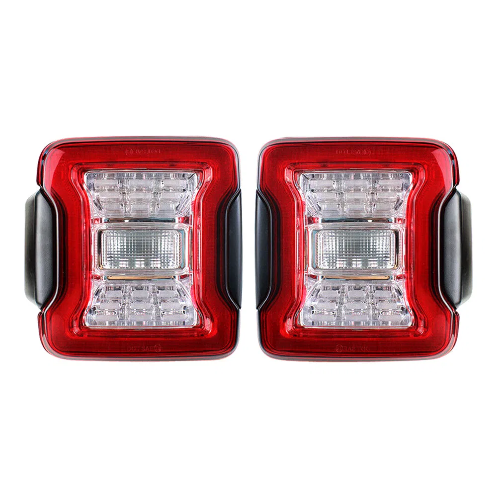 AMJPCA03302 – AMERICAN MOD Tail Light Assembly, LED Clear/ Red Polycarbonate Lens ABS Plastic Chrome Housing Red Brak...